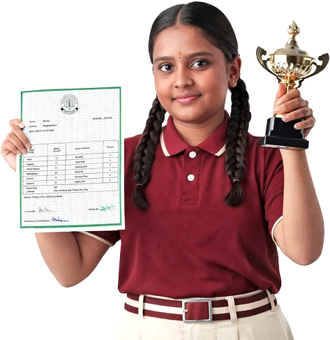 Student holding results